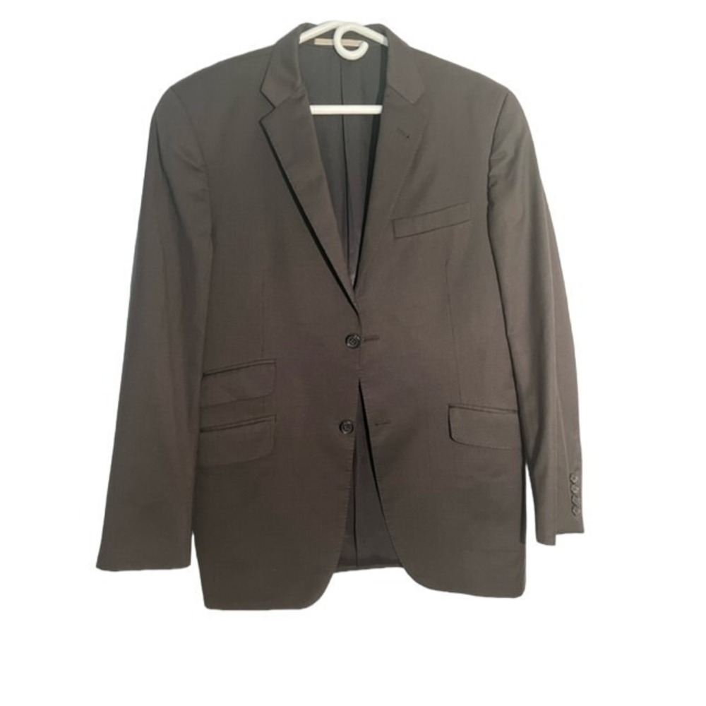 Burberry London Wool Sport Coat Blazer Mens 40R Brown USA Made Double Vented
